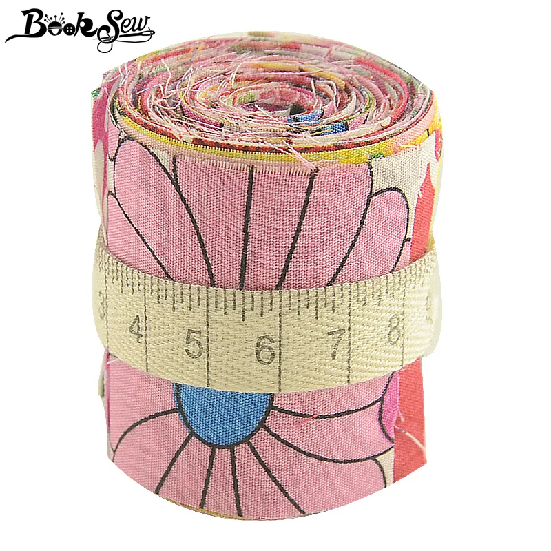 Booksew хлопок поплин Ткань розовый и красный желе рулонов полосы 12 шт./лот 5 см x 50 см Вышивание ткани стеганой отделкой ремесло куклы лоскутное