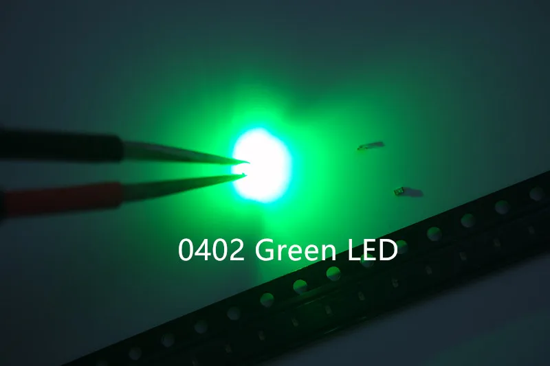 100 шт. 0402 1005 SMD светодиодный чип зеленый 20 мА 3 в поверхностное крепление