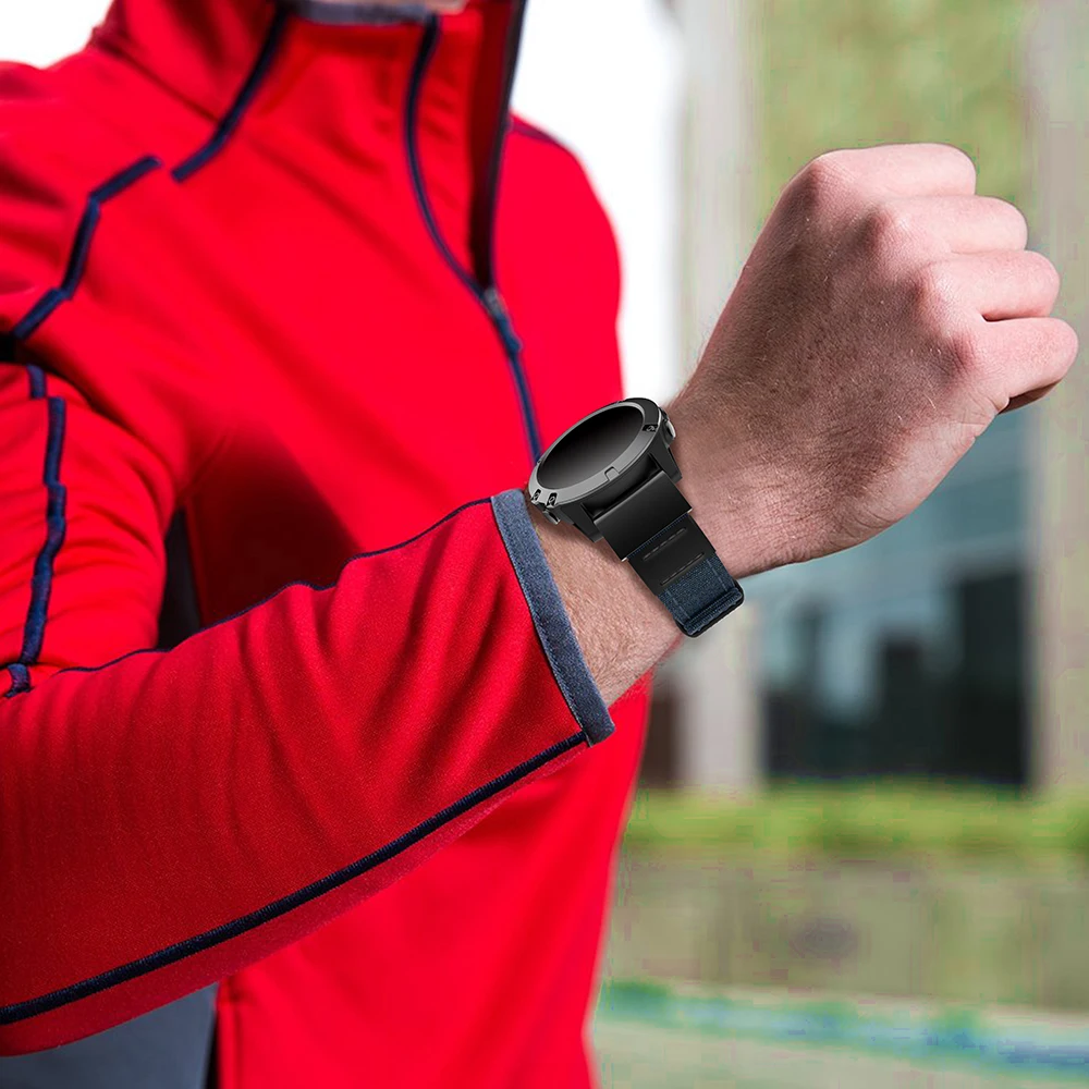22 мм ремешок для Garmin Fenix 5/5 Plus/Forerunner 935/Instinct/Quatix 5 Смарт часы нейлон + кожа быстро