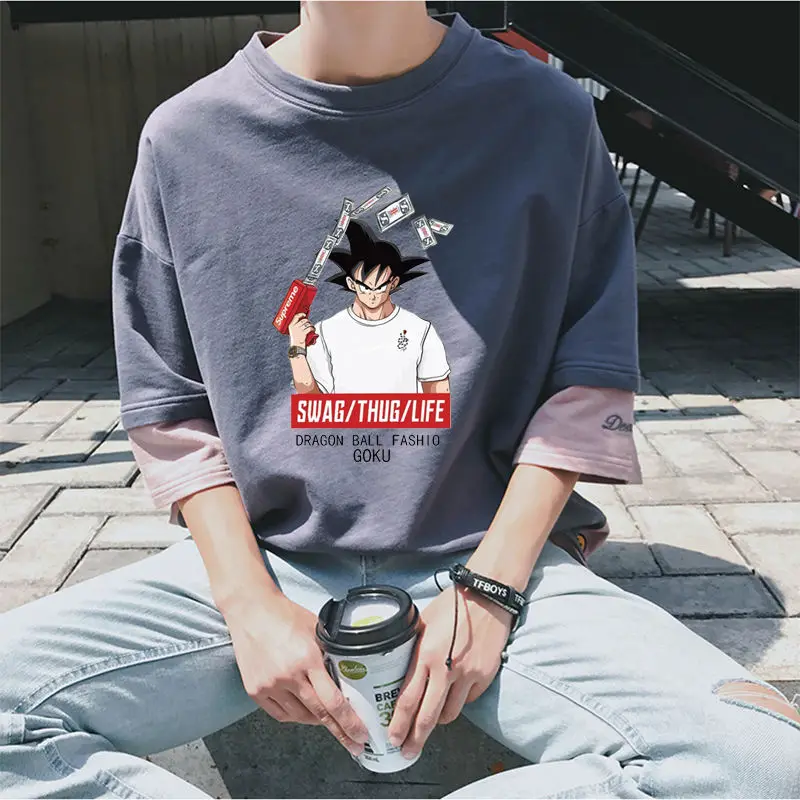 Мужская одежда Япония милый мультфильм футболка топ модные шорты рукава мужская