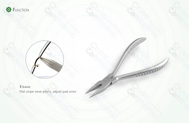 Плоские полукруглые носовые плоскогубцы для очков