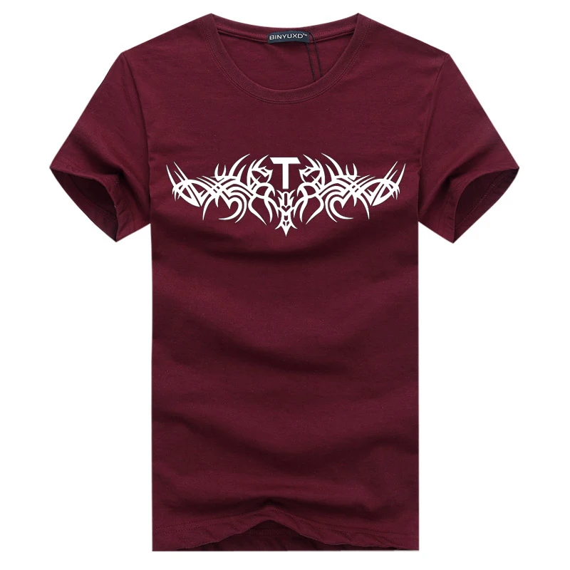 Мужская футболка с коротким рукавом и круглым вырезом размеры S-5XL