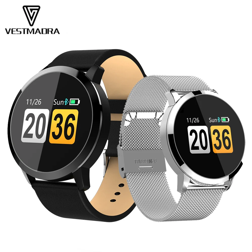 VESTMADRA Q8 OLED цветной экран Смарт часы модные электронные мужские и женские