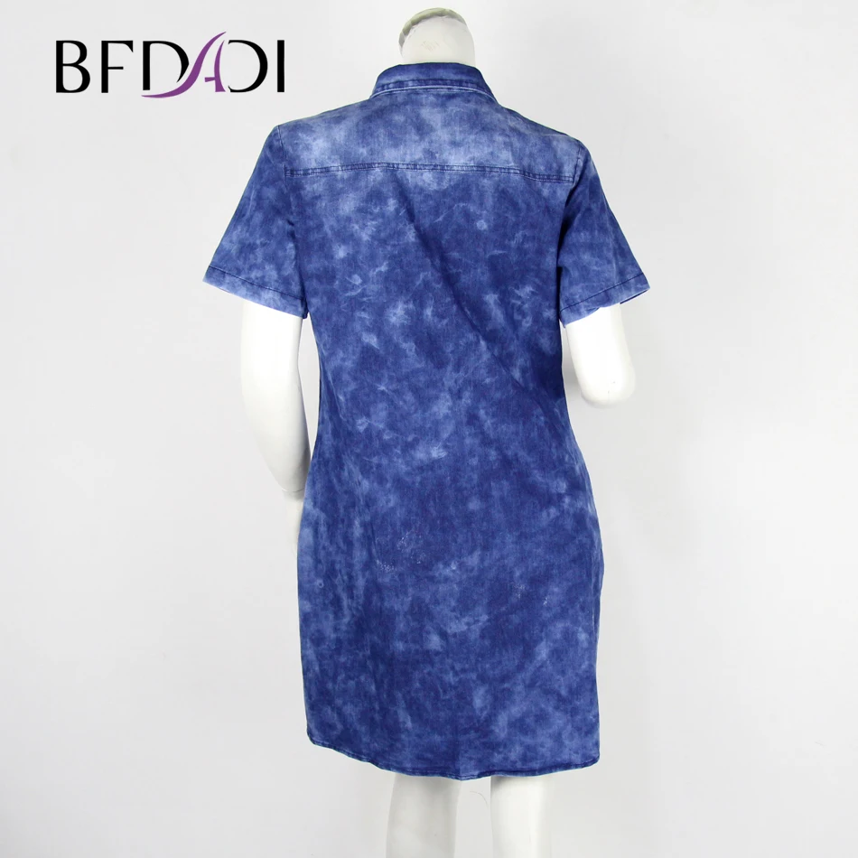 2018 новые модные женские платье из джинсовой ткани Повседневная нагрудные