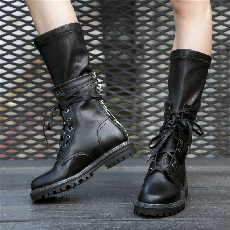 FEDONAS из натуральной кожи в стиле панк Мотоботы Вечерние обувь для ночного клуба