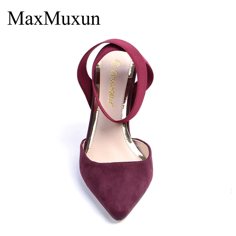 MaxMuxun/Очаровательные туфли лодочки на высоком каблуке с ремешком щиколотке