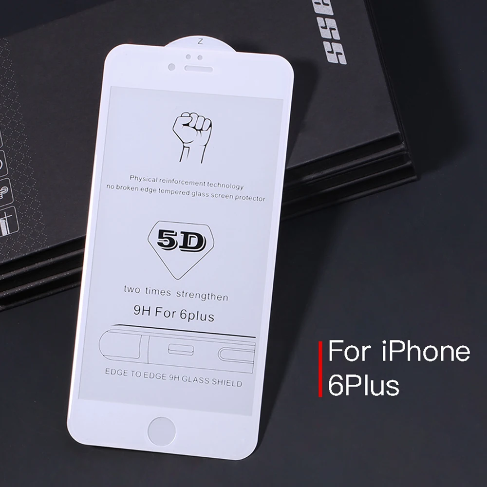 5D 9H для iphone 8 7 6 6s Plus закаленное стекло Защита экрана x полное покрытие защитная