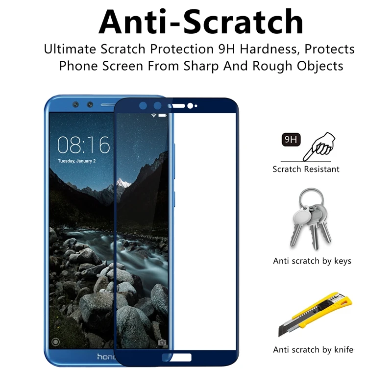 

Honor 9 lite protective glass film for honor 9 lite huawei honor 9lite honer 9 lite full cover screen protector tempered glass