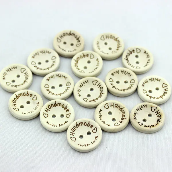 

500pcs/pack 2 Holes Wooden Buttons Handmade Letter Love DIY sewing scrapbook craft Cardmaker for Garment accessories