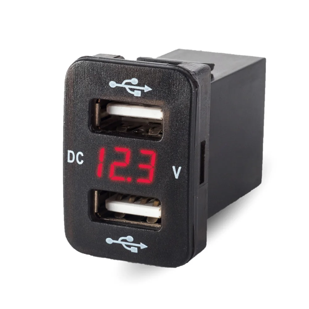 Автомобильное зарядное устройство с двумя USB портами 12 В вольтметр 4 2 А| |