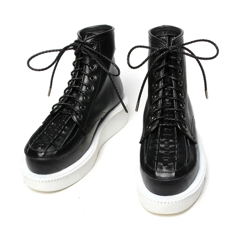 Высокие ботинки на шнуровке белые черные женская мода повседневная свободная