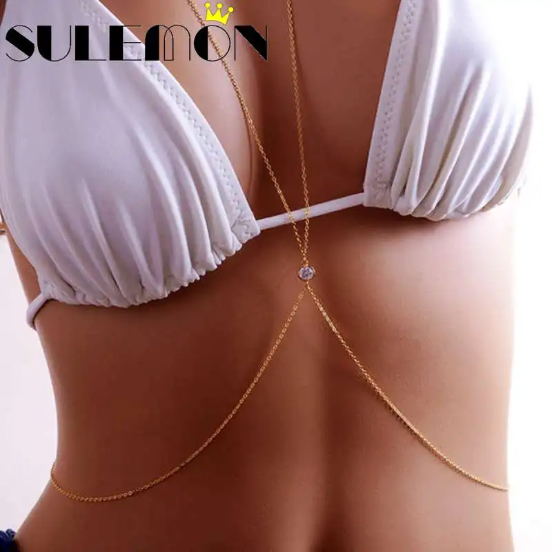 Женская Цепь для тела C0207 серебряное и Золотое бикини с кристаллами|belly waist chain|chain