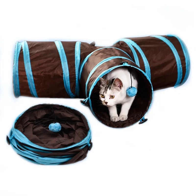 Собаки игрушки Pet Cat играть туннель складной 3 отверстия Кошка Туннель Игрушки