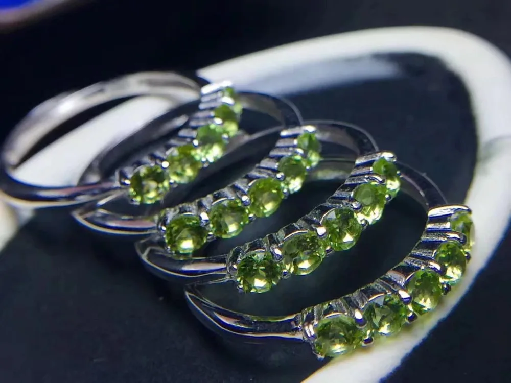 Верность естественно 3 мм кольца из перидота s925 серебро свежий fine Jewelry подарок для женщин натуральный зеленый драгоценный камень перестановок