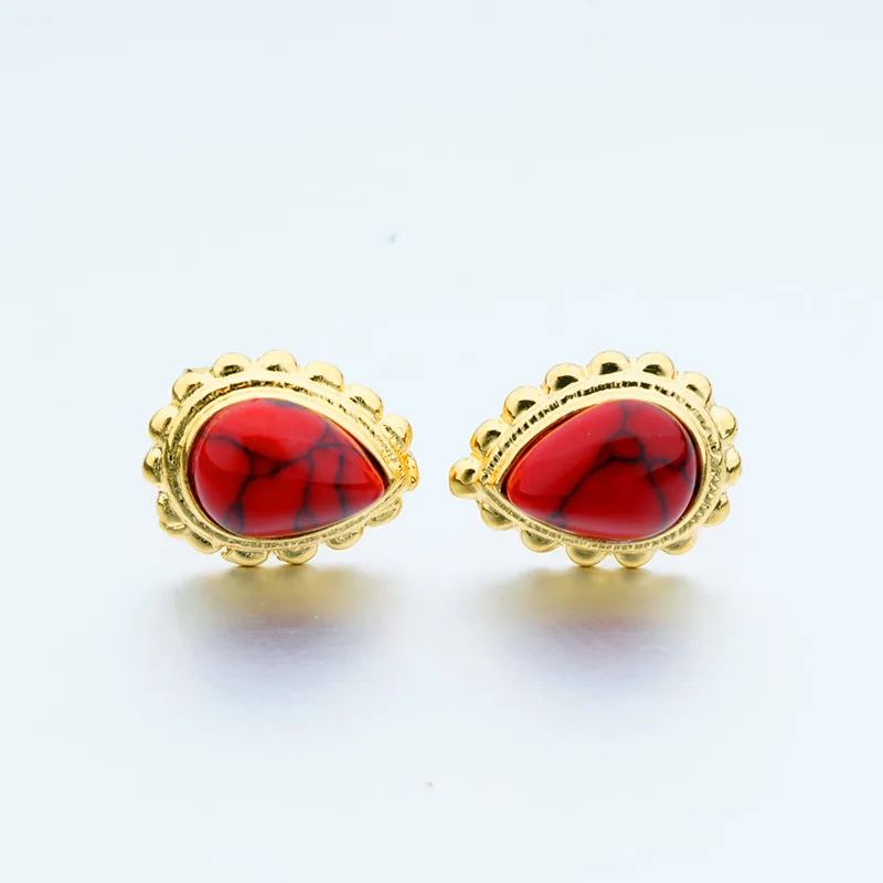 Vietnam Sand Gold jewelry Gem Stone Water Drop-shaped Pins Earrings Women Accessories Wholesale | Украшения и аксессуары