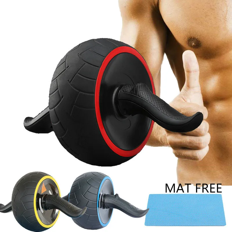 No Noise Abdominal Wheel Round AB Rollers for Core Trainer Waist Arm Strength Exercise Crossfit Press Gym Home Fitness Equipment