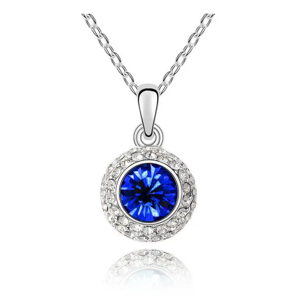 

round full moon fashion Jewelry birthday kate queen Austrian Crystal necklace dropshipping quality women giftaccessories