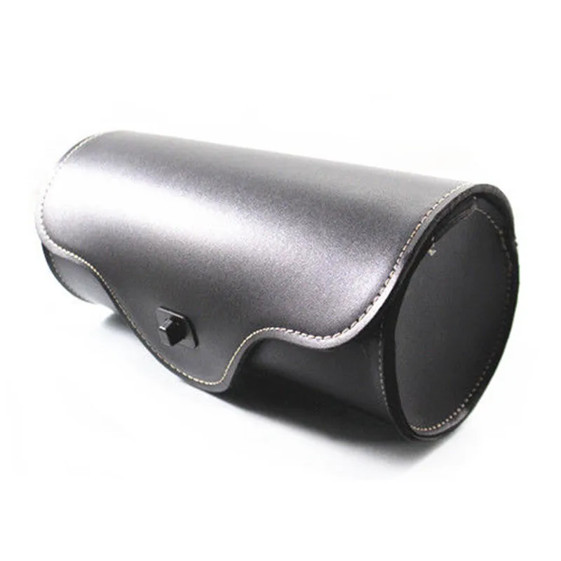 

Motorcycle Black PU Roll Barrel Tool Bag Luggage Saddlebag Scooter Offroad Old School Cruiser Bobber Chopper Touring Scooter