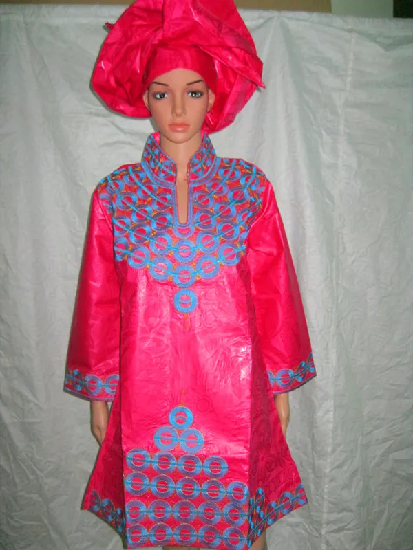 2015 new fashion african design bazin riche material embroidery dress with pants | Тематическая одежда и униформа
