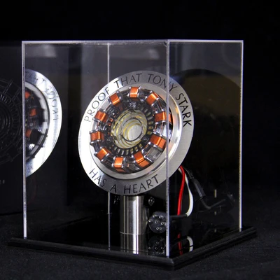 With Display Box Мстители 1:1 Железный человек дуговой реактор фигурка MK1 Железный человек реактор Тони Старк дуговой реактор diy части модели игрушки с светодиодный светильник - Цвет: With Display Box