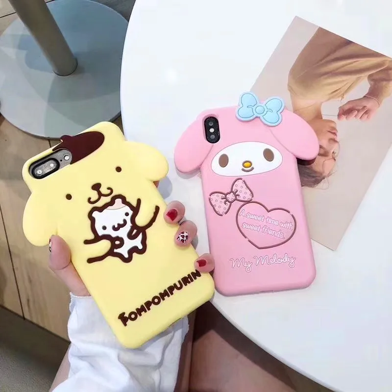 Мягкий силиконовый чехол для iphone 6 6s 7 8 plus X XS MAX XR с милым мультяшным 3D розовым