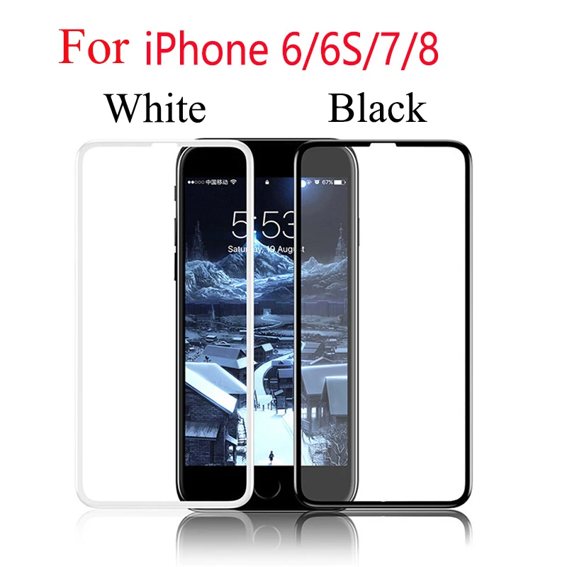 Полное покрытие Защитное стекло для iphone 6 7 8 S Plus на X XS Max XR Защитная пленка экрана