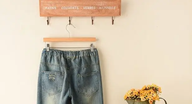 Женские джинсы в полоску с эластичной резинкой на талии и завязками|fashion women