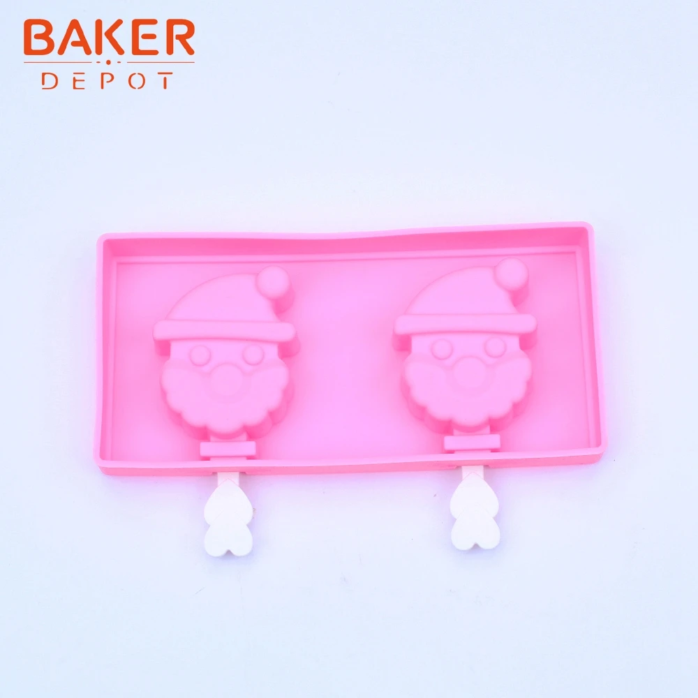 BAKER DEPOT силиконовая форма для мороженого Санта мороженое на палочке сделай сам