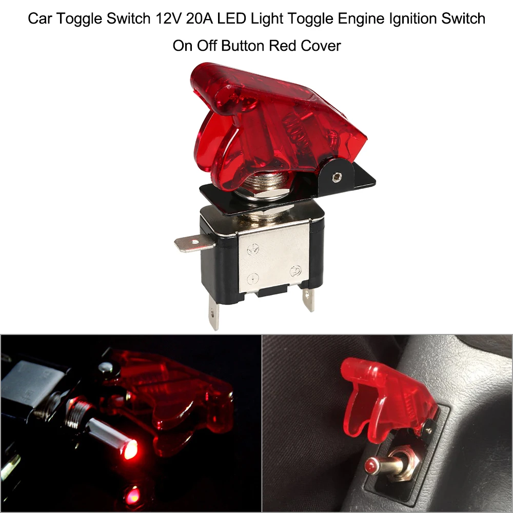 Car Toggle Switch 12V 20A LED Light Engine Ignition On Off Button Orange Cover | Автомобили и мотоциклы