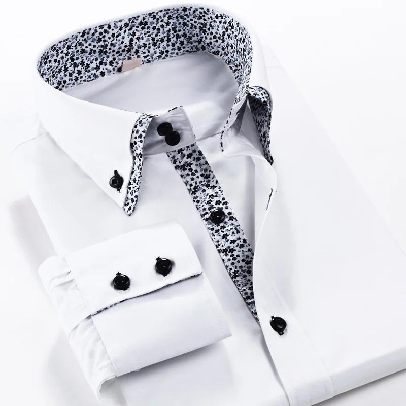 Double Collar Men Shirt high quality 