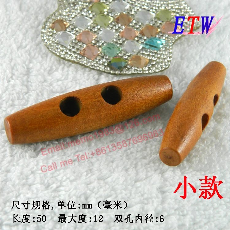 

Free shipping wood Buttons 100pcs/lot 50*12*6 DIY Coat buttons
