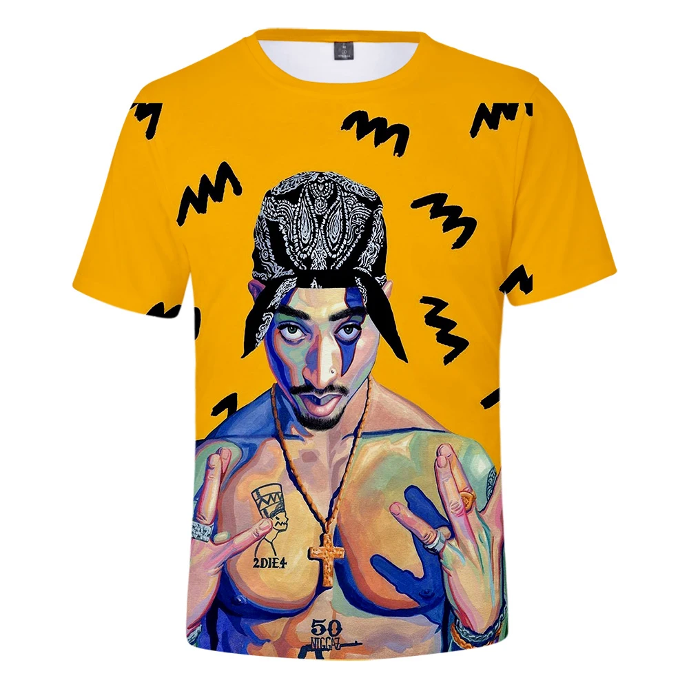 Летние футболки рэппер 2PAC 3D футболка мужская мода короткий рукав принт idol для