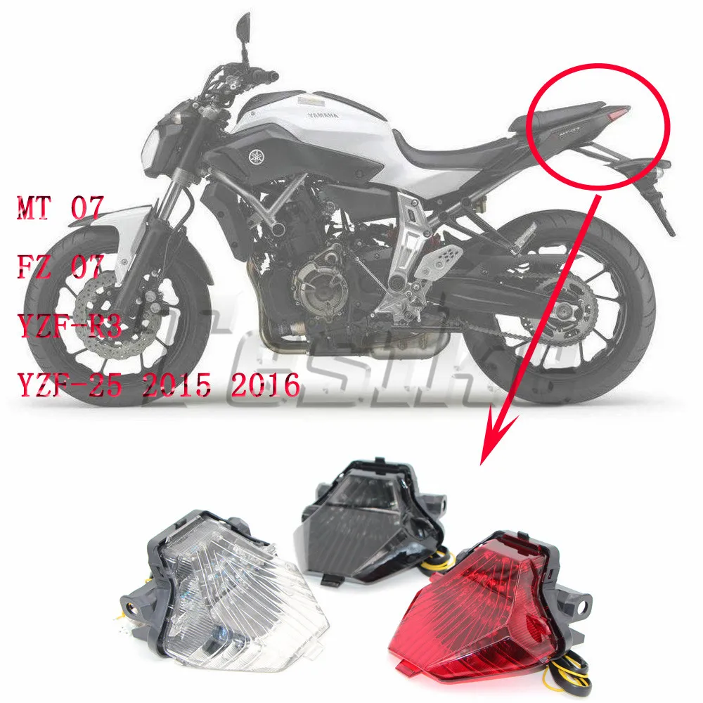 Водить мотоцикл задний фонарь для YAMAHA YZF R3 YZF-R25 FZ07 MT07 FZ MT 07 2015 2016 дизель хром