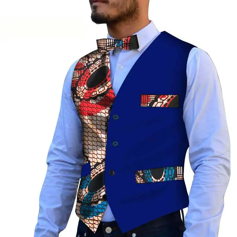 Real New Bazin Dress African For Spring And Summer African Men Cotton Plus Size Suit(shirts+vest) M-6xl