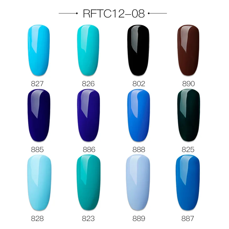 RFTC12-08 Розалинд набор гель-лаков для ногтей 12 шт./компл. живопись паук блестящий гель-Маникюр Набор Штамповка акриловый Фрезер для ногтей cо шлифовальными комплект Лаки все для маникюра - Цвет: RFTC12-08