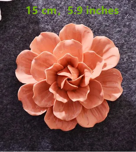 15 cm camellia Керамическая модель цветка, роза, пион, Камелия, диаметр 18 см, диаметр 15 см, диаметр 12 см, креативные настенные декоративные поделки - Цвет: 15 cm camellia