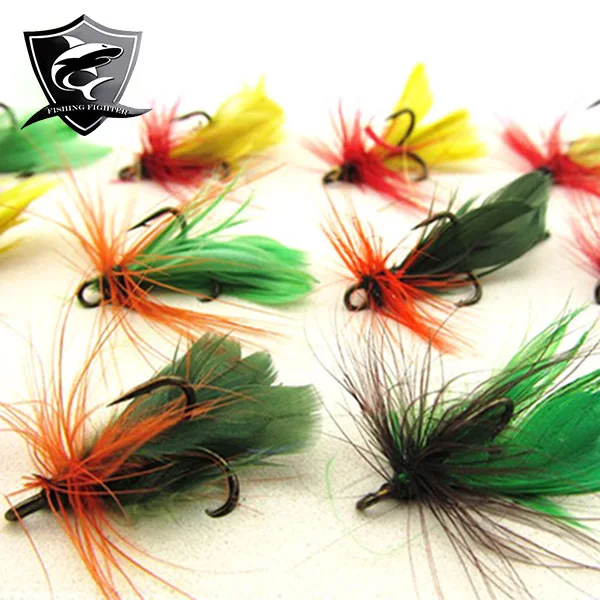 НОВЫЙ Бесплатная Доставка 60 шт./лот 100% Высокое Качество Рыбалки Приманки Fly Treble