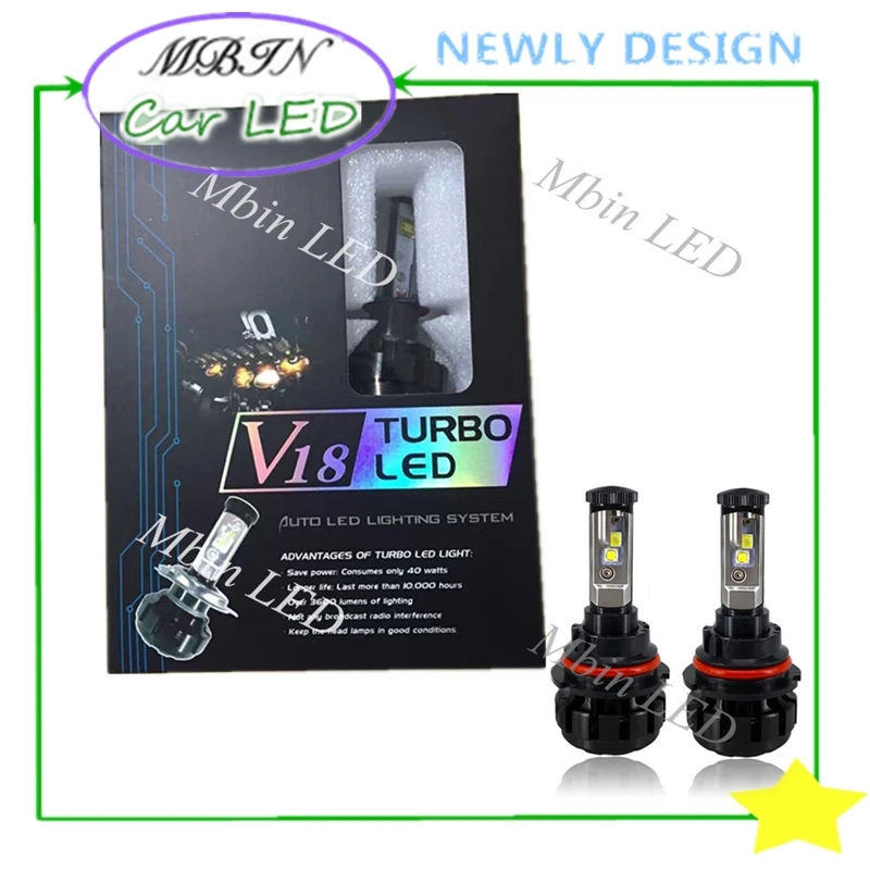 

Двухлучевая Зажигалка 9004/9007/HB1/HB5 V18 Turbo 40 Вт лм лампа дальнего света обновленная с вентилятором V16 светодиодная фара противотуманная фара суп...
