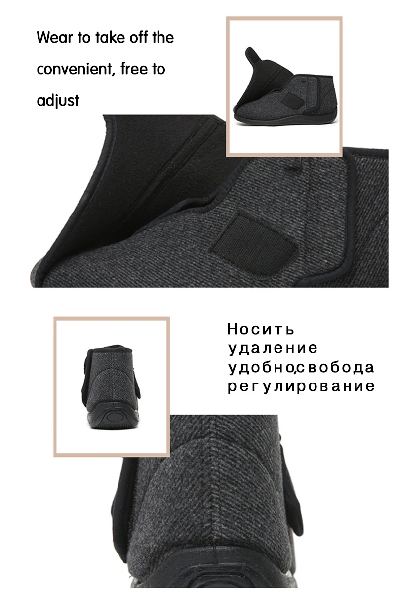 KNCOKAR/новая шерстяная обувь с увеличенной полнотой; деформация толстого отека; деформация Hallux стопа с вальгусной деформацией; широкая обувь для пожилых людей с диабетом; большие размеры 41-48