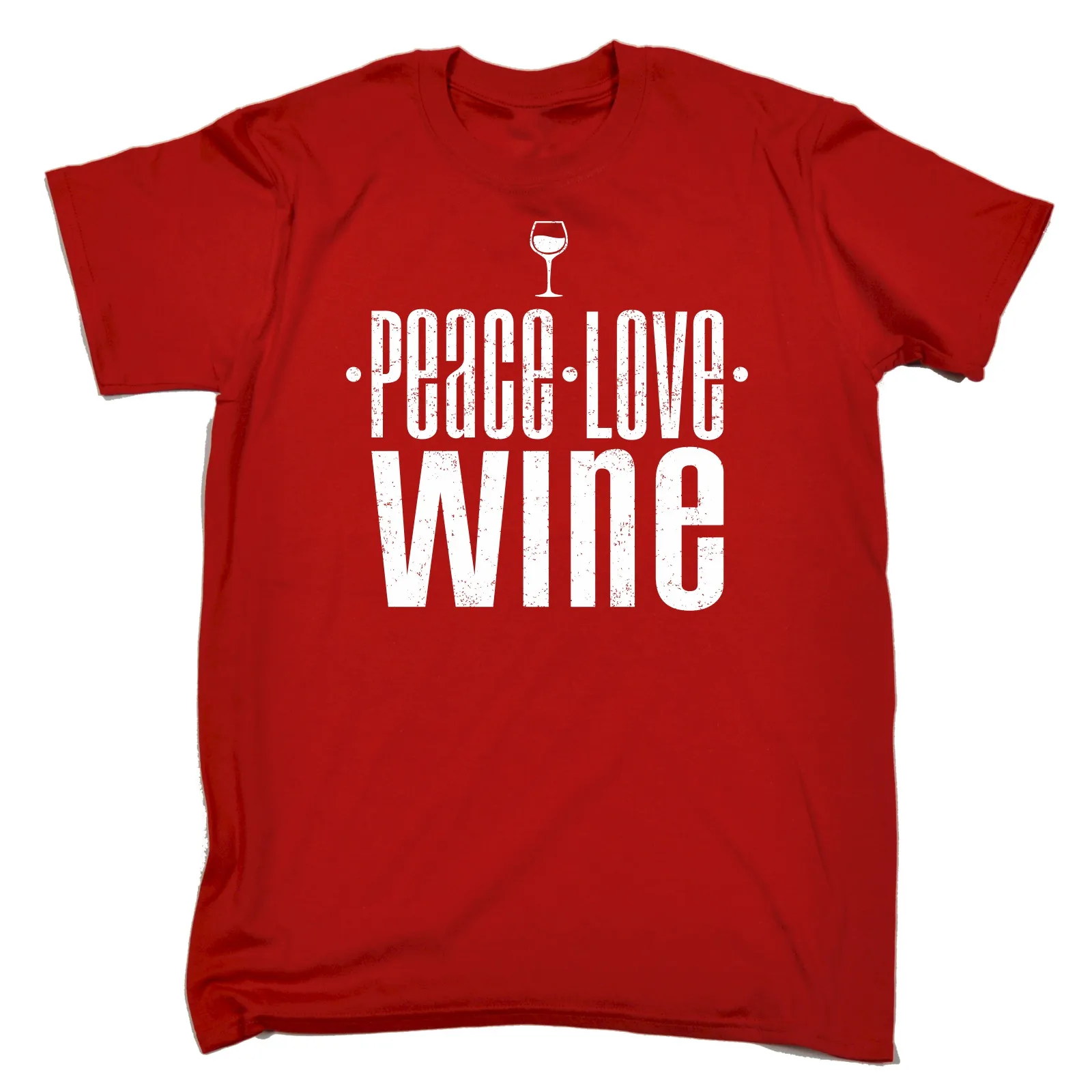 Футболка с надписью PEACE LOVE WINE вечерние футболки для питья вина паба забавный