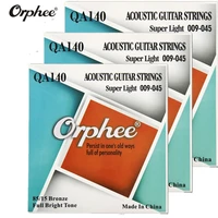 orphee qa140 009 045 acoustic guitar strings 8015 bronze hexagonal alloy vacuum packaging musical instrument accessories 3set