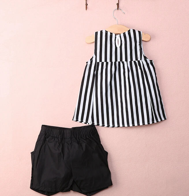 2017 Новый Лидер продаж 2 шт. Детские Летняя Одежда для девочек без рукавов в