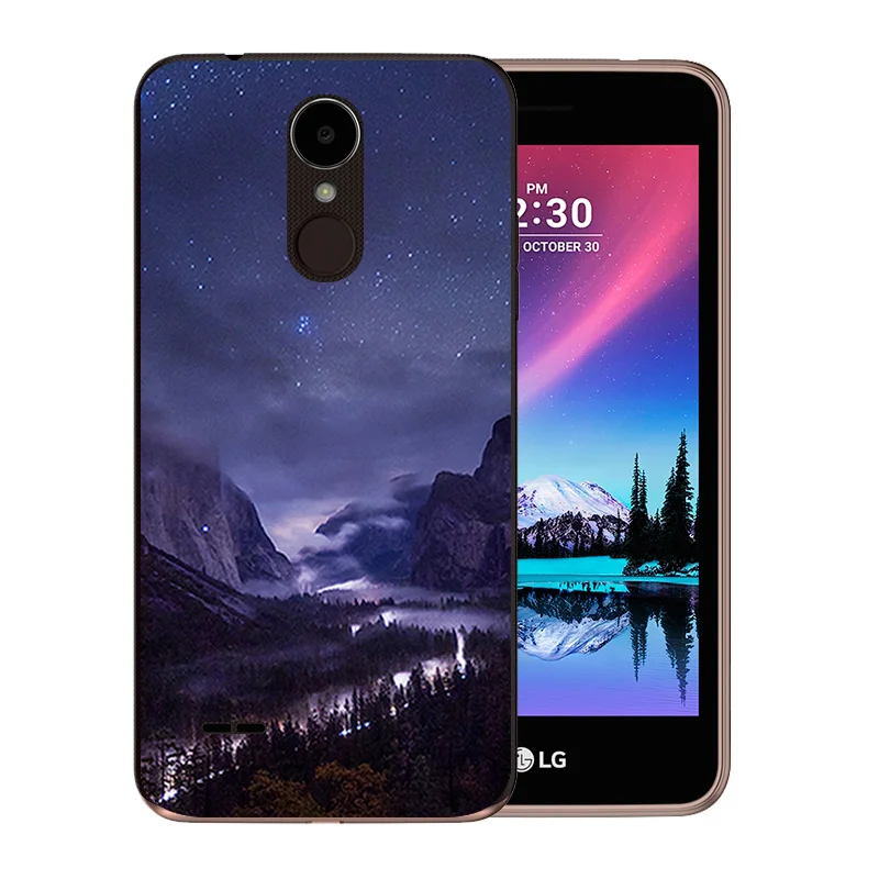 Роскошный чехол для телефона LG K4 2017 версия ЕС пейзаж шаблон Мягкий ТПУ полный