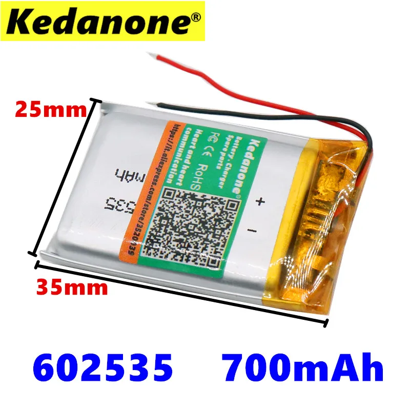 Kedanone 700mAh литий полимерный ионный аккумулятор для наушников тахограф модель 582535