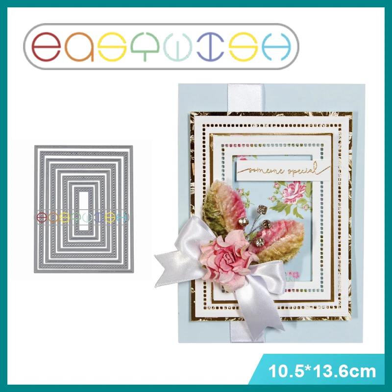 Easywish резки металла умирает с пресс-формы 8 pcsRectangular frame Записки бумаги craft нож