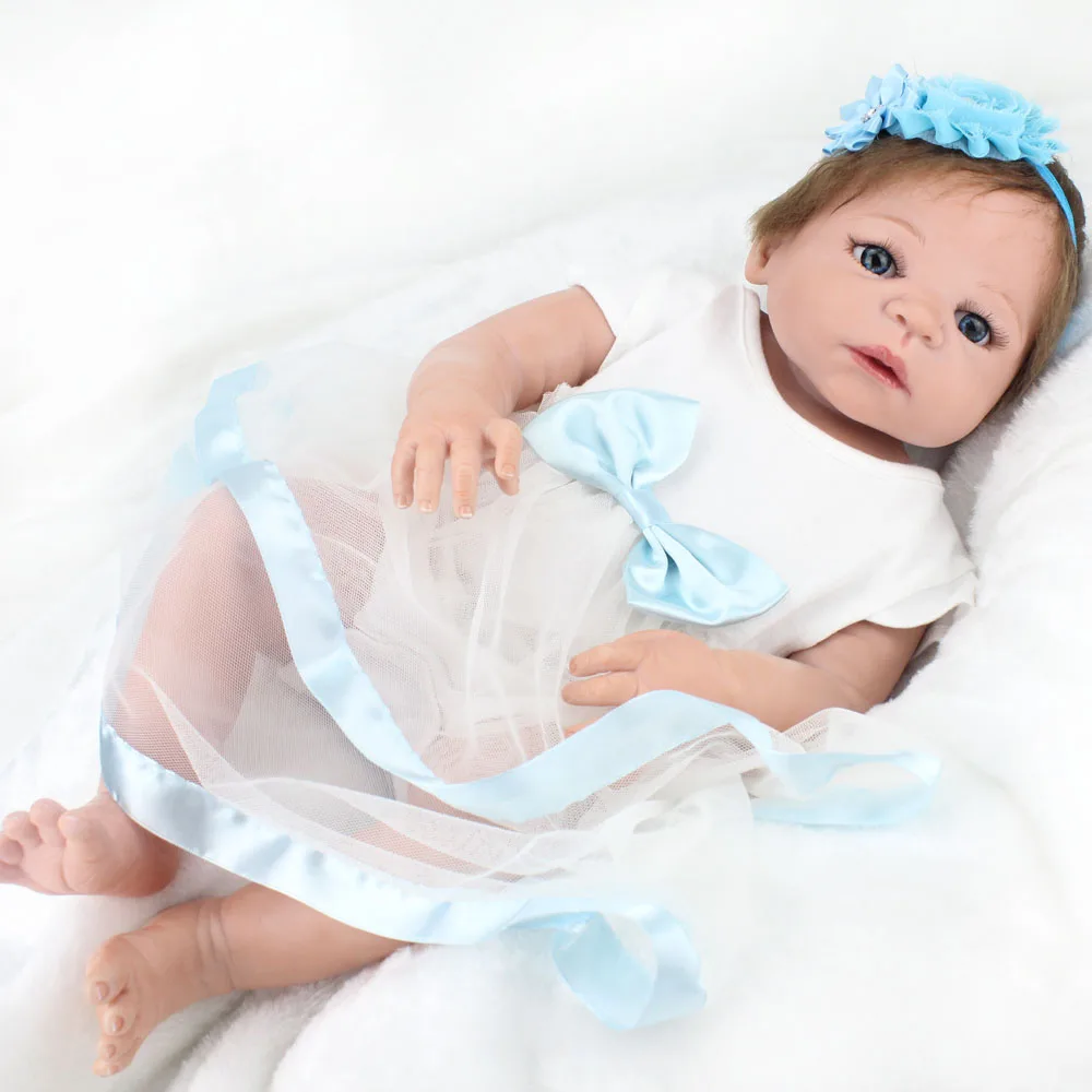 NPKDOLL 22 дюйма 55 см Reborn куклы полный винил Реалистичная Boneca детские игрушки для