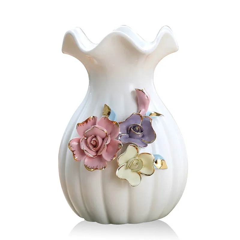 Новый дизайн белая ваза керамическая сушеная для цветов современные чистые и