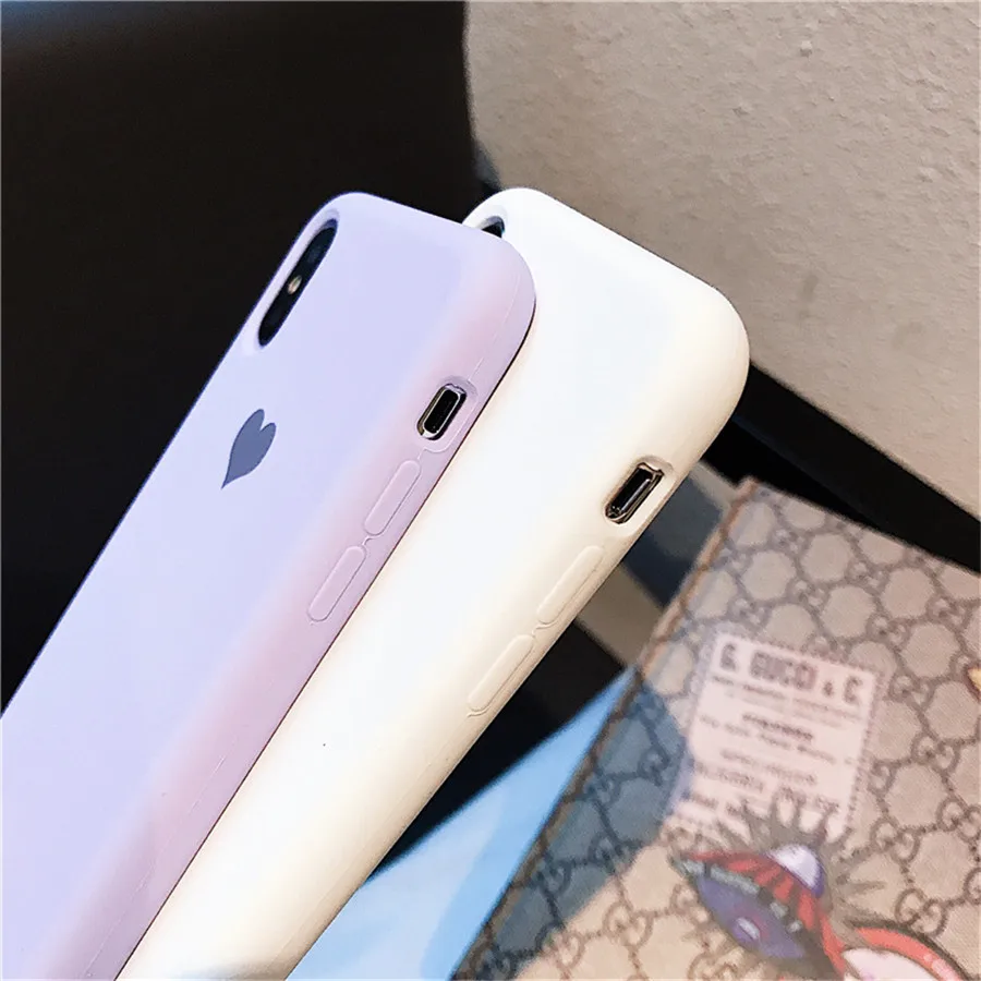 Оригинальный официальный силиконовый чехол Love Sign для iPhone 7 8 6 6s Plus телефона X Xs Max XR