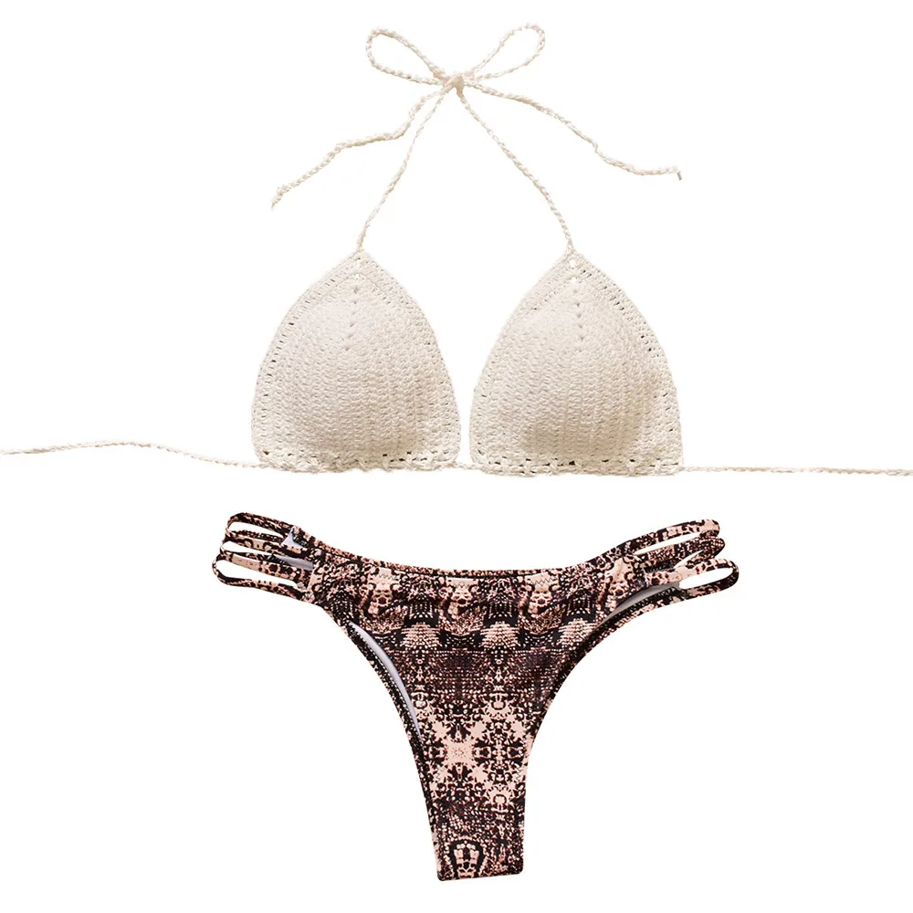 2019 Summer Women's Sexy Bohemian Swimwear Knitting Set stroje k pielowe damskie A0409 |