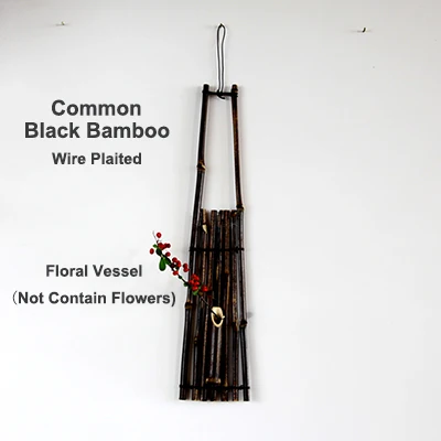 Black Bamboo Wire 1 комплект искусственная зимняя Calyx Canthus японская настенная висячая бамбуковая корзина дзен ваза для цветов домашний магазин офисное украшение 7color - Цвет: Black Bamboo Wire